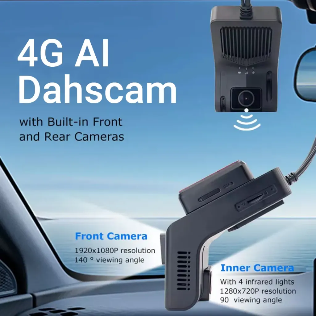 T98 Dual Channel AI Dashcam with ADAS DMS for Fleet